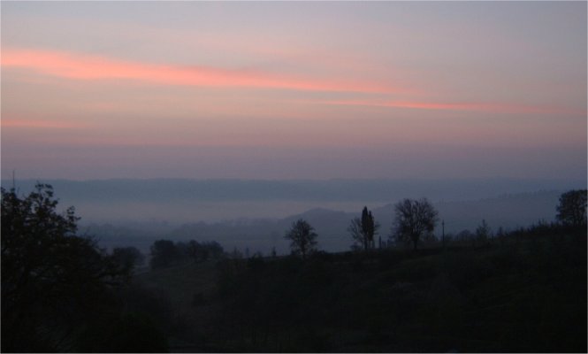 Morgens aus dem Fenster